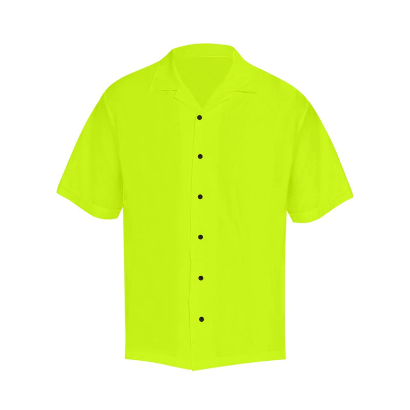 Men's Fluorescent Yellow Solid Half Sleeve Shirt