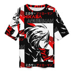 Women's Mikasa Ackerman Attack on Titan Anime Oversized T-shirt