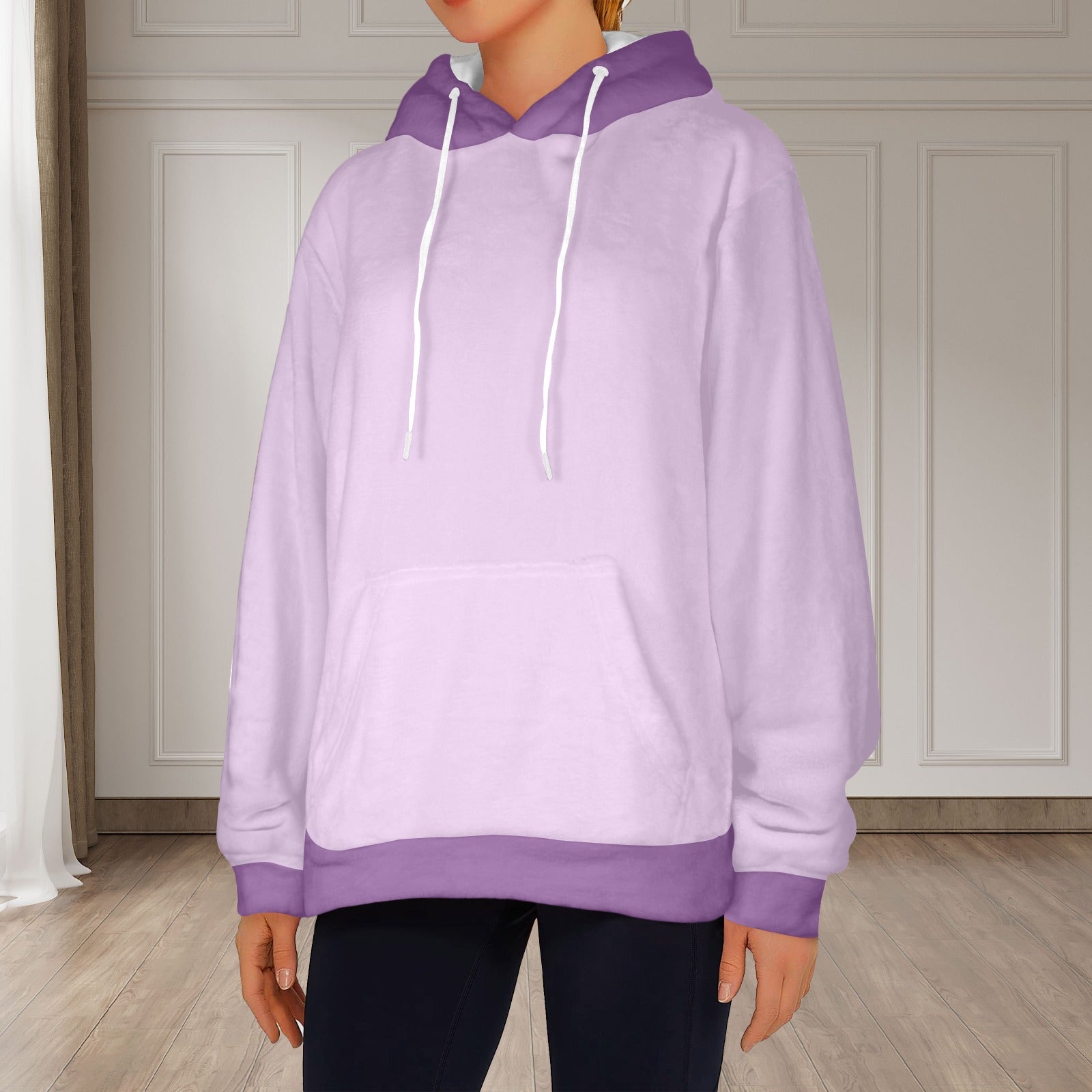 Women's Lavender & Purple Solid Flannel Hoodie