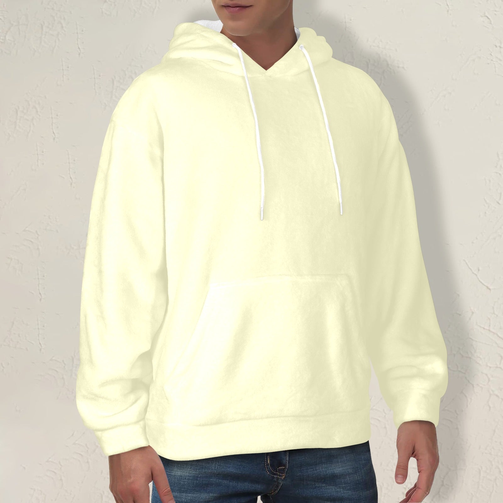 Men's Pale Spring Bud Solid Flannel Hoodie