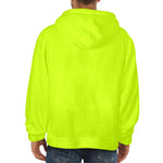 Men's Fluorescent Yellow Solid Flannel Hoodie