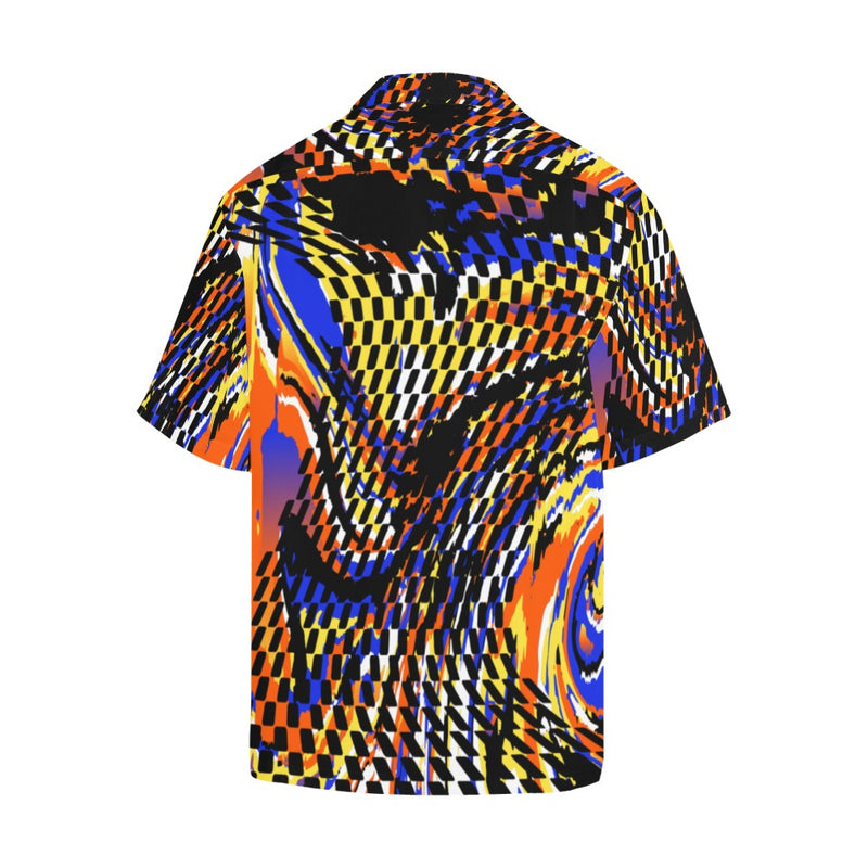Men's Prismatic Wave Abstract Half Sleeve Shirt
