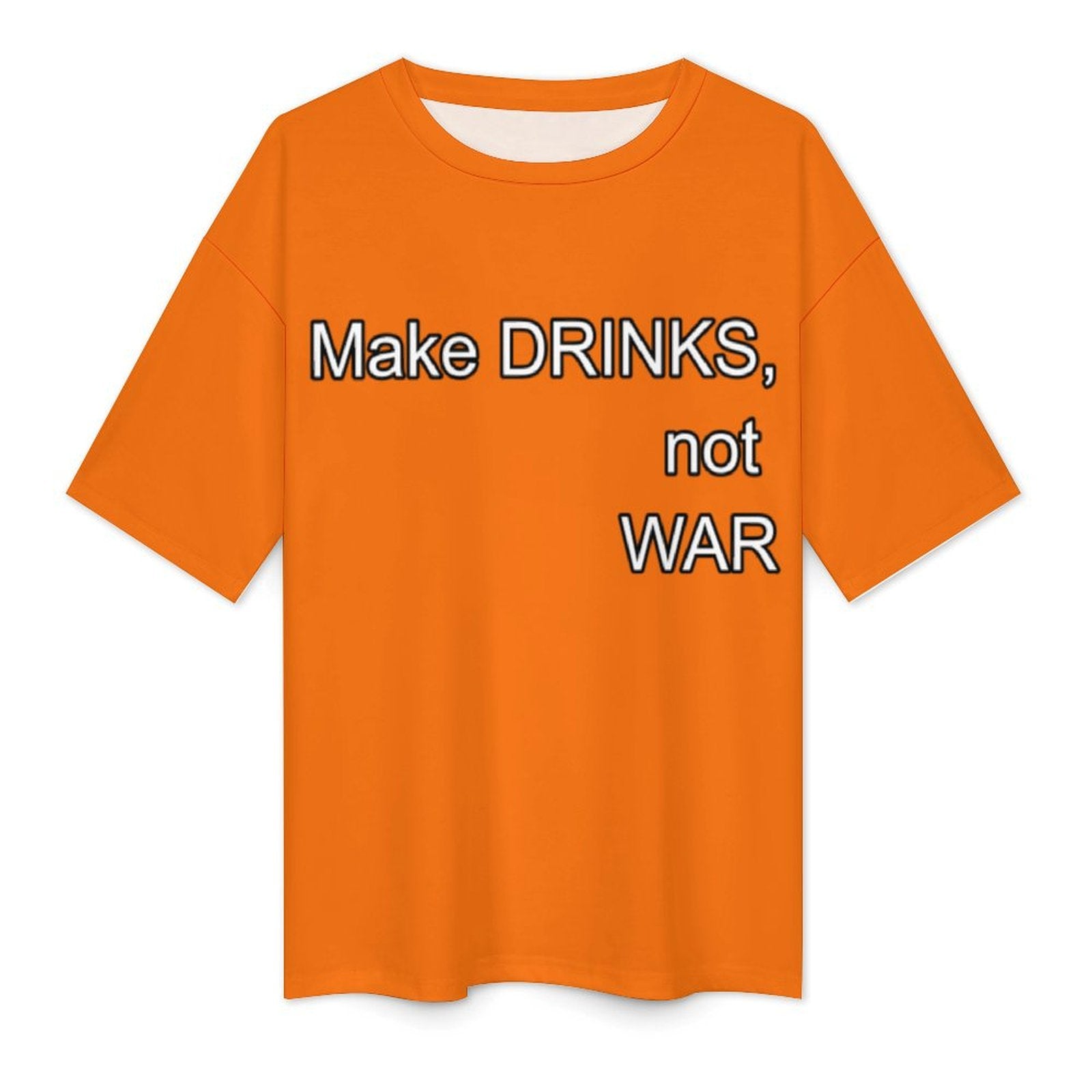Men's Make Drink Not War Typography Oversized T-shirt