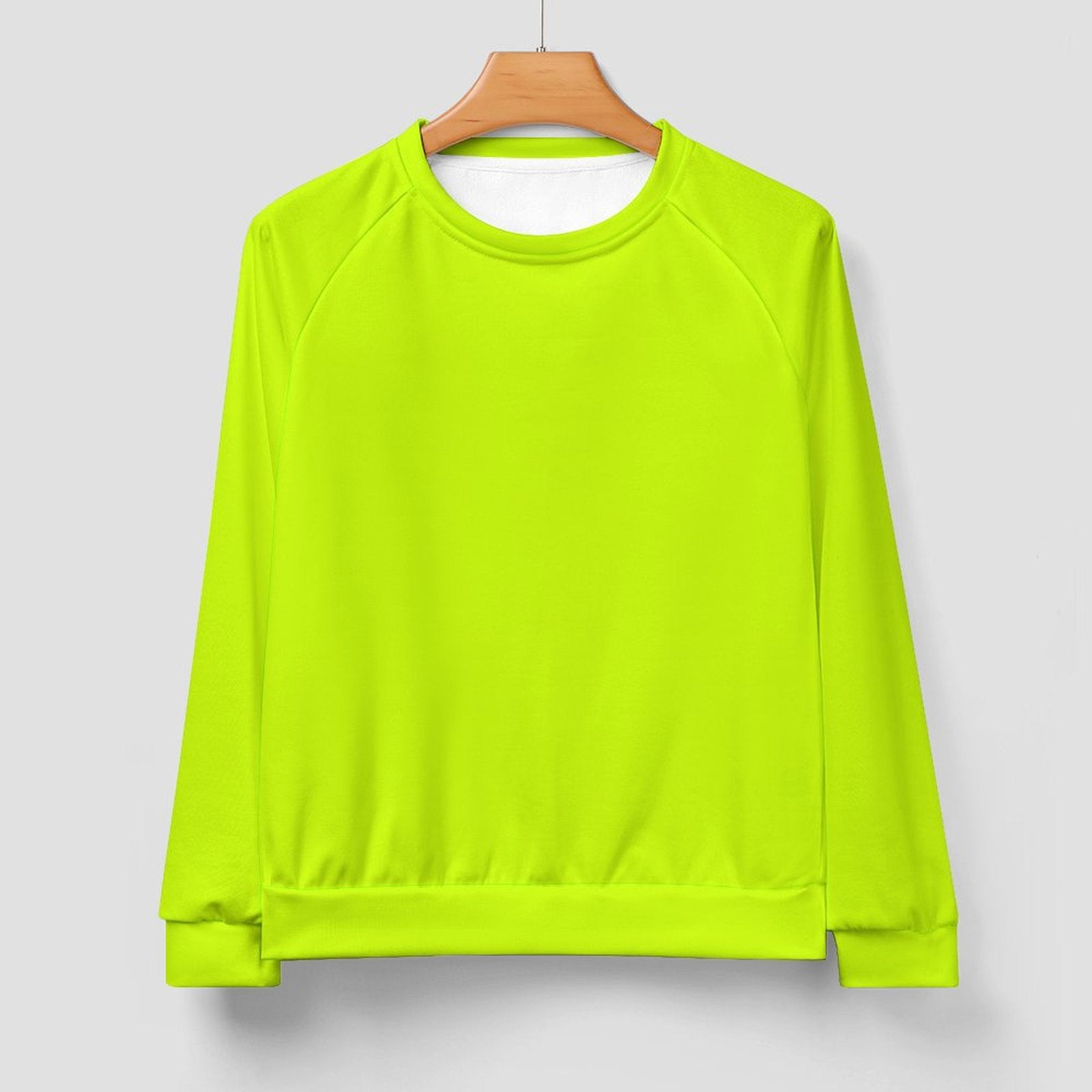 Men's Fluorescent Yellow Solid Sweatshirt