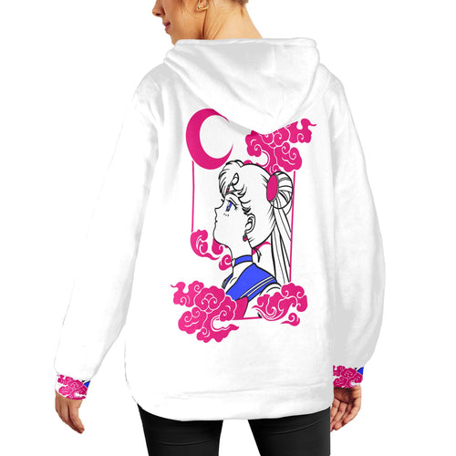 Women's Sailor Moon Potrait Anime Flannel Hoodie