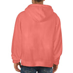 Men's Coral Pink Solid Flannel Hoodie