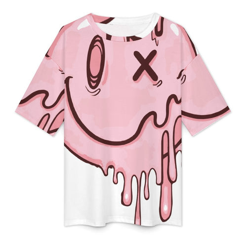Women's Trippy Melting Smiley Acid & Punk Oversized T-shirt
