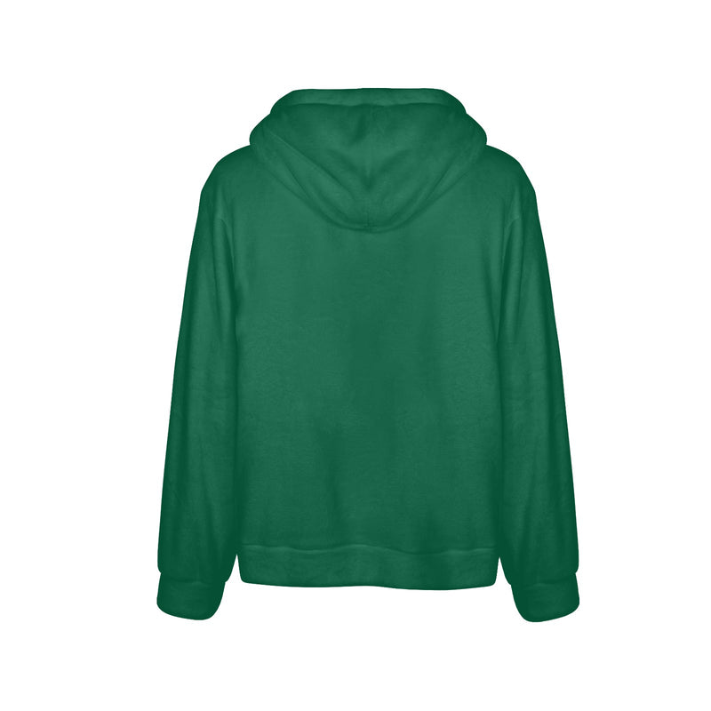 Men's Bottle Green Solid Flannel Hoodie