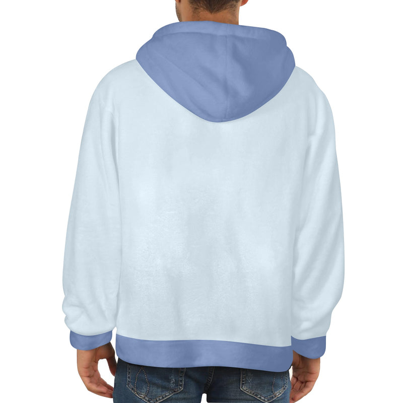 Men's Alice Blue & Wild Blue Yonder Solid Flannel Hoodie