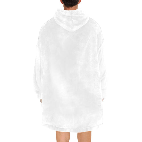 Men's White Solid Blanket Hoodie