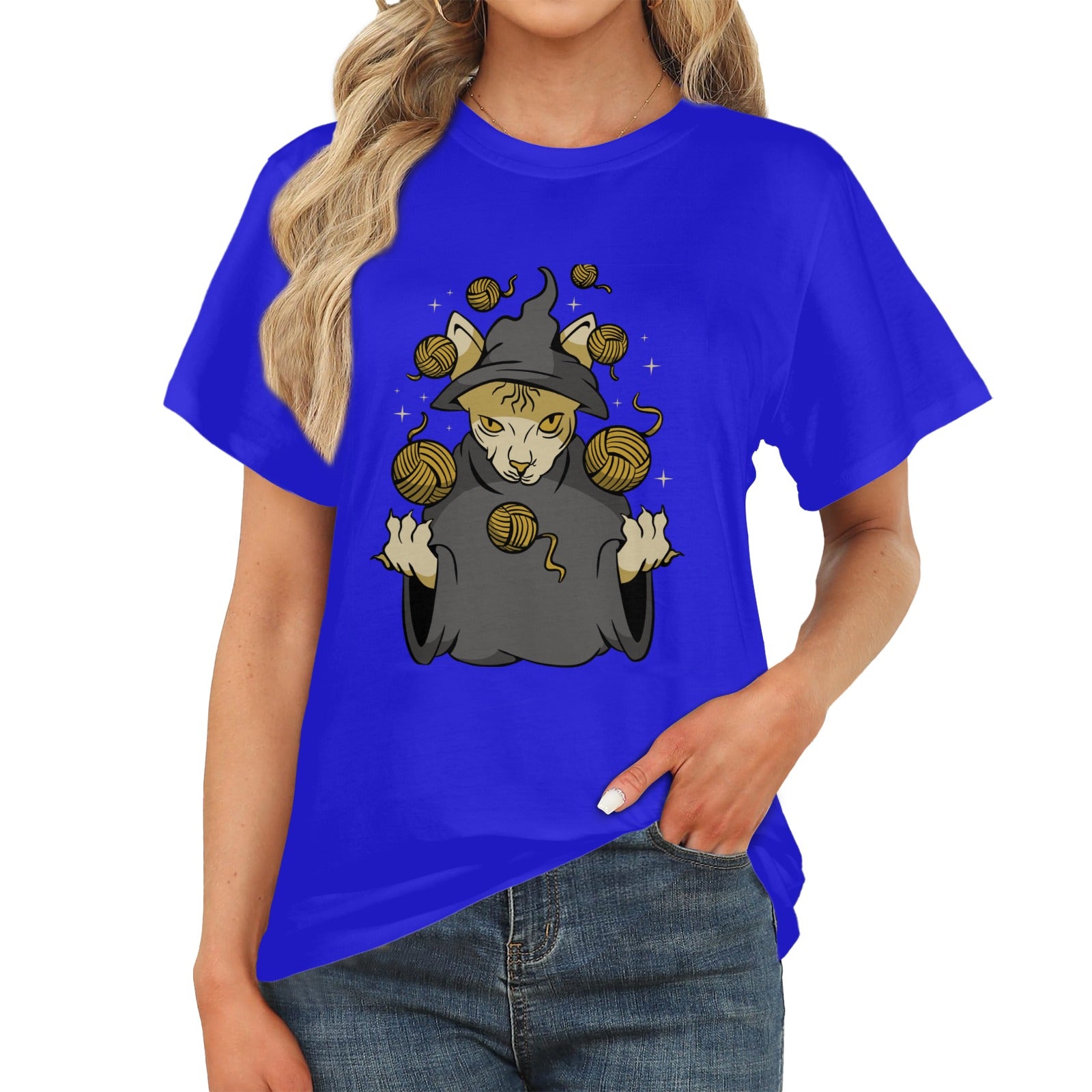Women's Cat Wizard Acid & Punk Classic Fit T-shirt