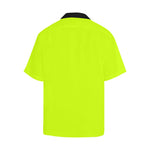 Men's Fluorescent Yellow Solid Half Sleeve Shirt