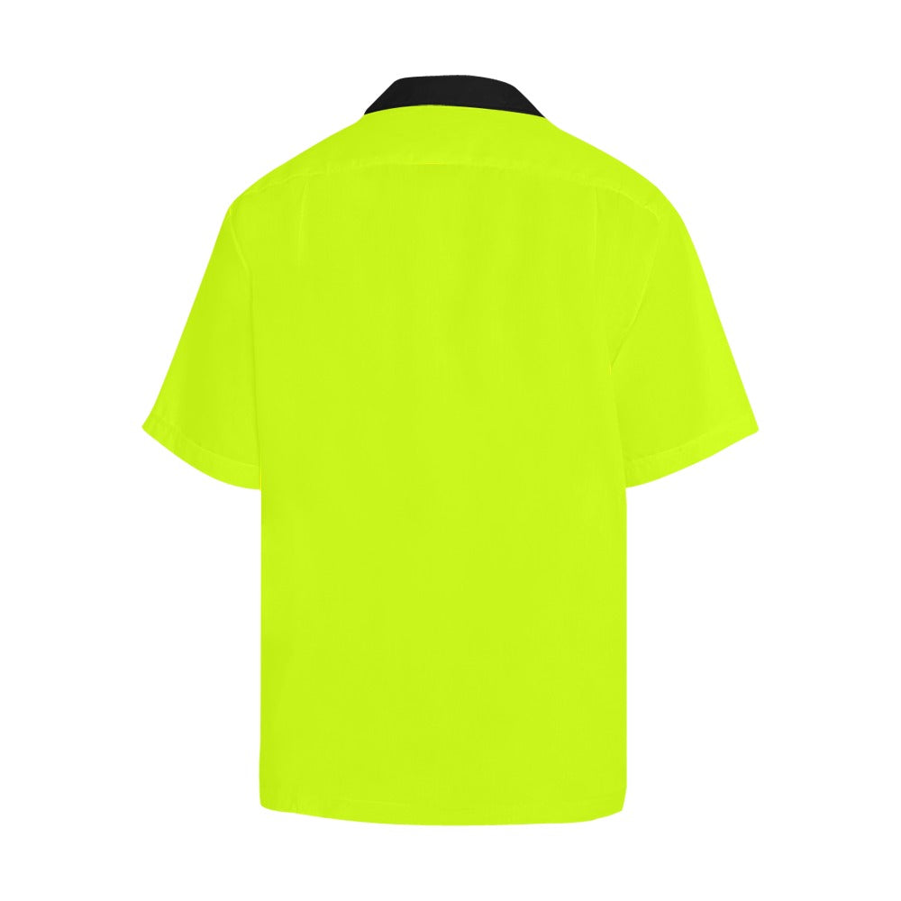 Men's Fluorescent Yellow Solid Half Sleeve Shirt