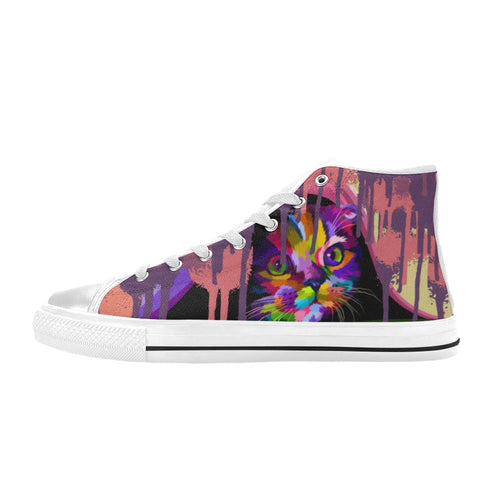 Women's Funky Cat Abstract High Top Shoes