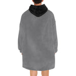 Men's Grey & Black Solid Blanket Hoodie