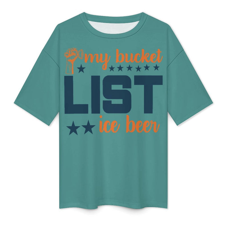Men's My Bucket List Typography Oversized T-shirt