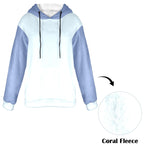 Women's Alice Blue & UCLA Blue Solid Flannel Hoodie