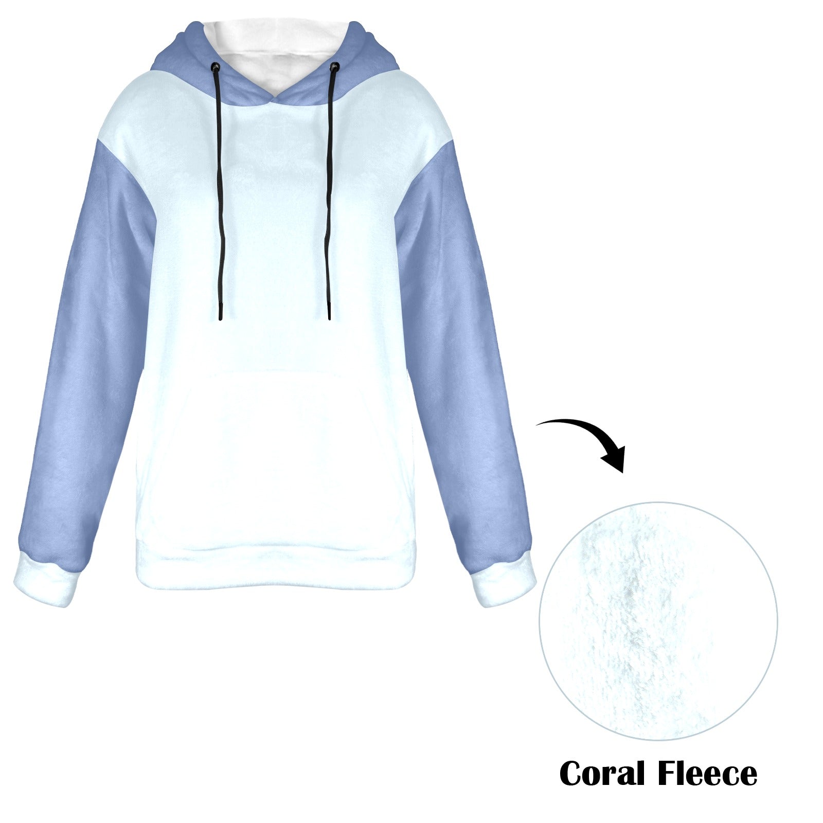 Women's Alice Blue & UCLA Blue Solid Flannel Hoodie