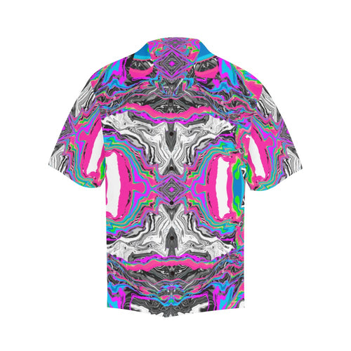 Men's Spilled Paint Abstract Half Sleeve Shirt