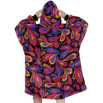 Women's Doodle Paisley Elements Abstract Blanket Hoodie