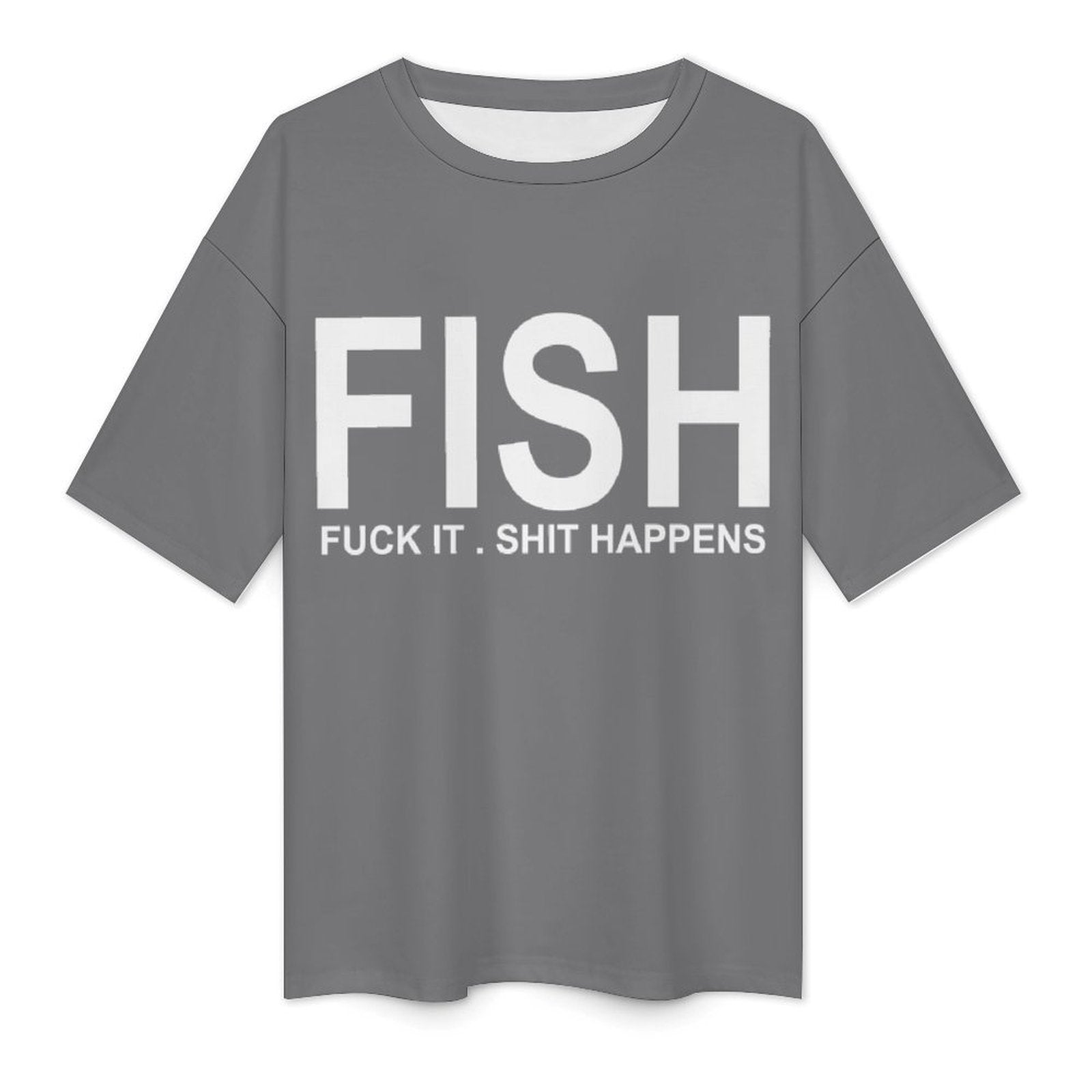 Men's F-I-S-H Typography Oversized T-shirt