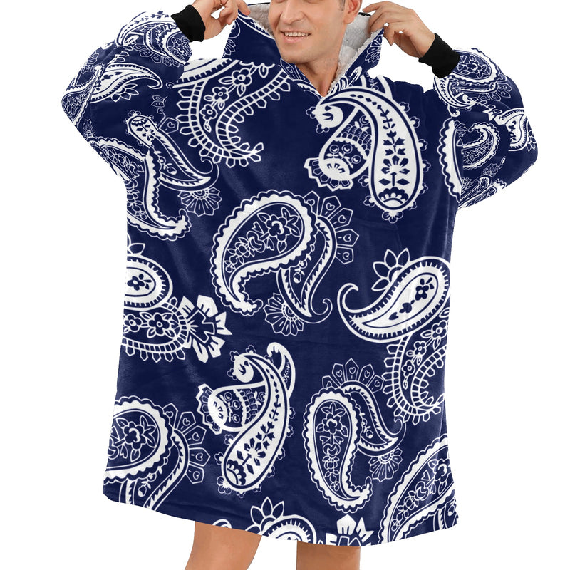 Men's Traditional Indian Paisley Abstract Blanket Hoodie
