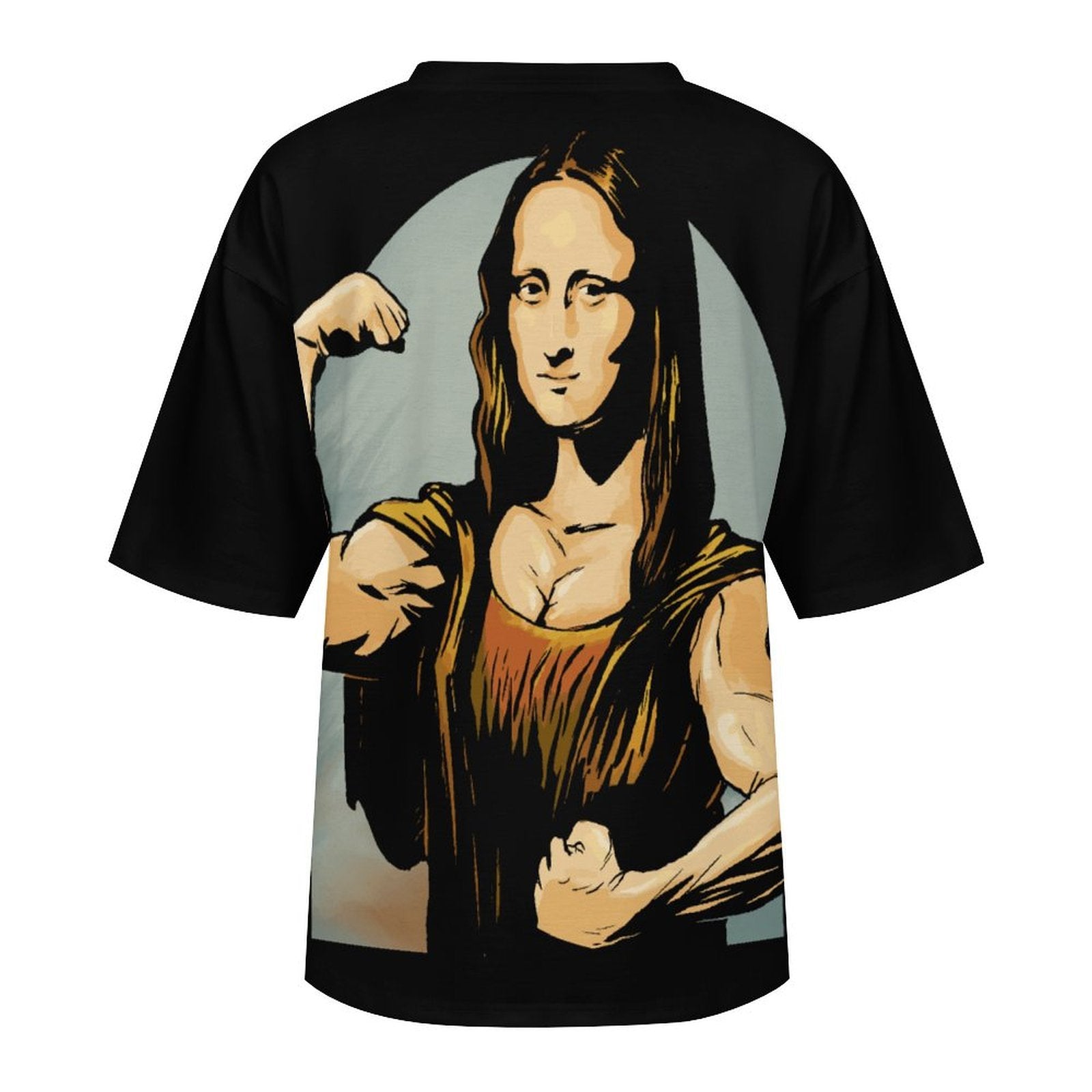 Women's Beefed Up Mona Lisa Abstract Oversized T-shirt