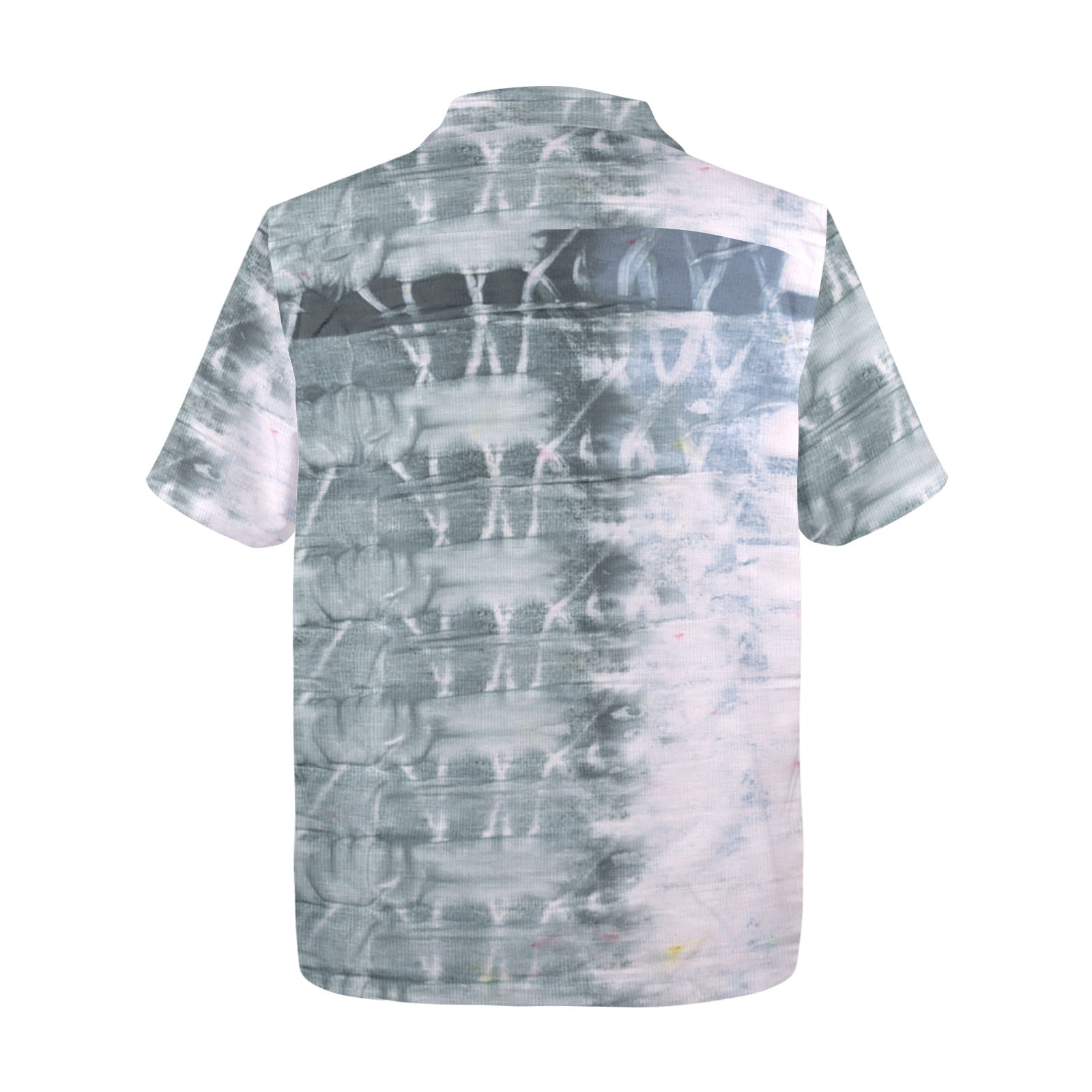 Men's Gray Tie-Dye Abstract Half Sleeve Shirt