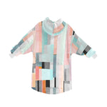 Women's Patchwork Abstract Blanket Hoodie
