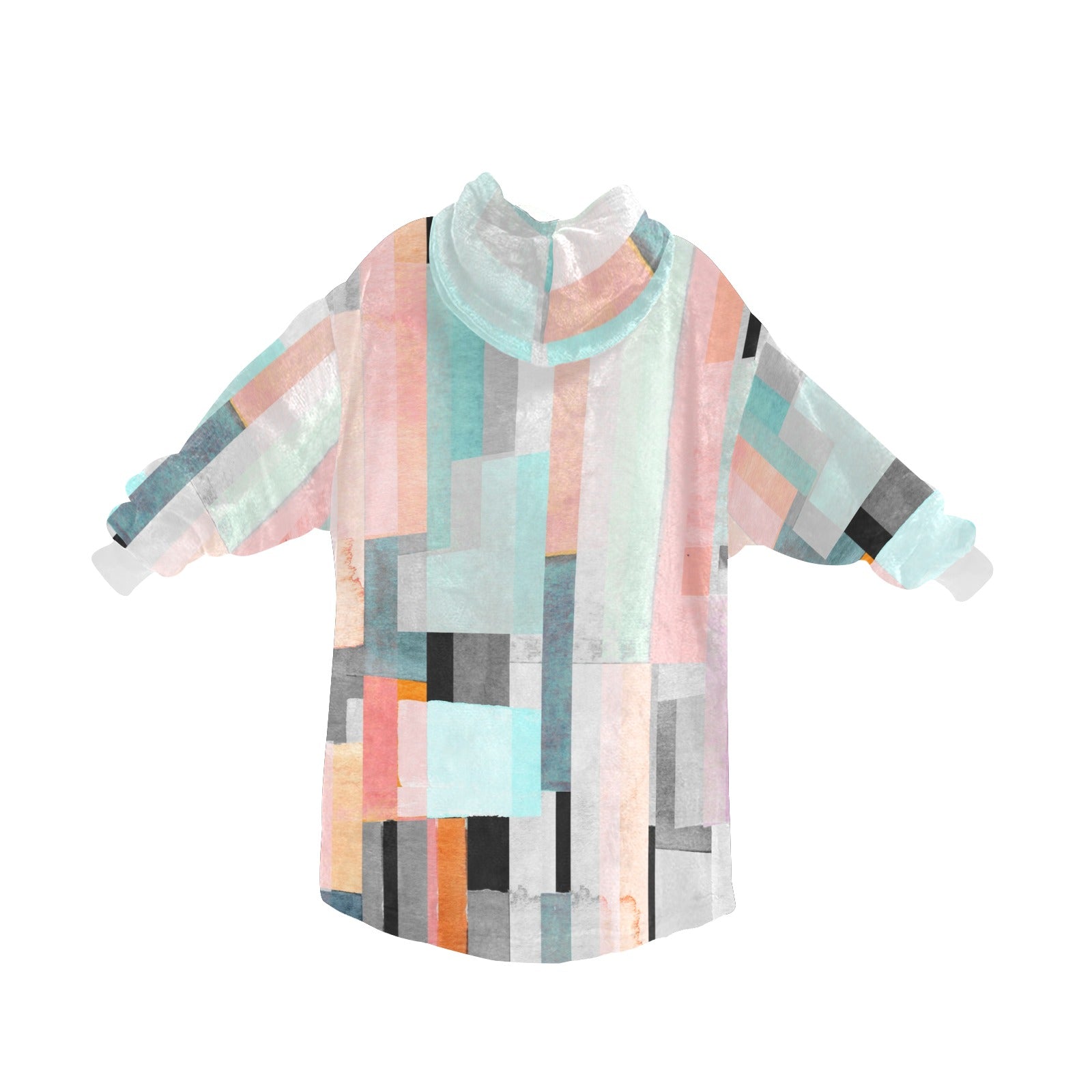 Women's Patchwork Abstract Blanket Hoodie