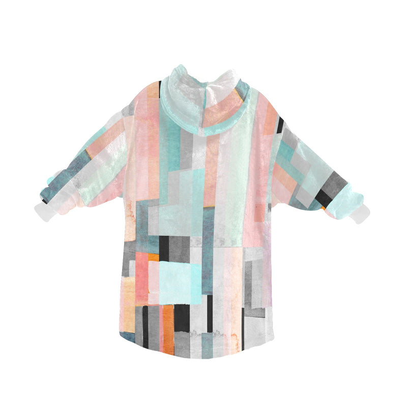 Women's Patchwork Abstract Blanket Hoodie