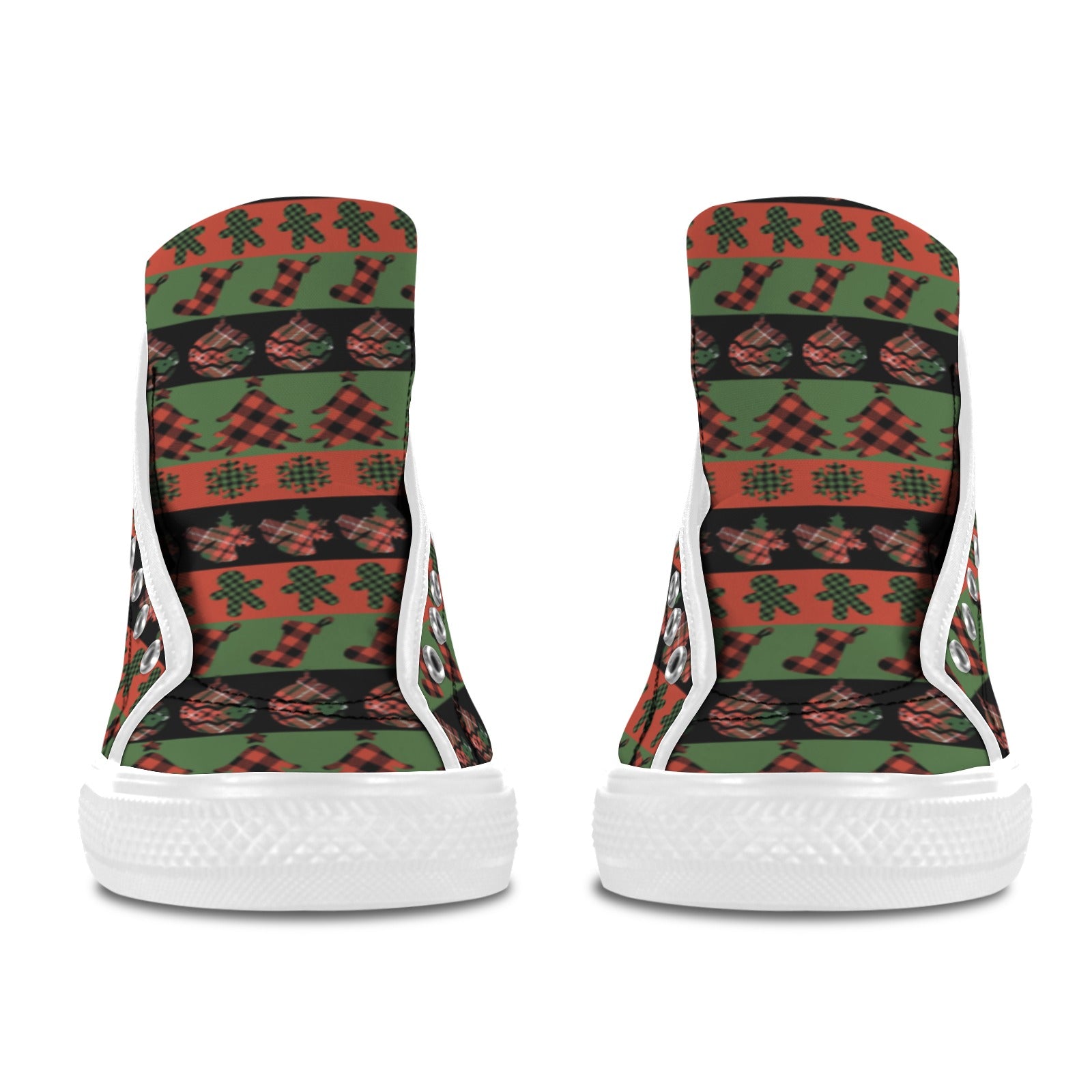Men's Christmas Stripped Abstract High Top Shoes