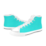 Men's Medium Turquoise Solid High Top Shoes