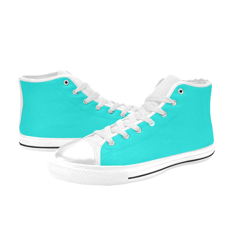 Men's Medium Turquoise Solid High Top Shoes