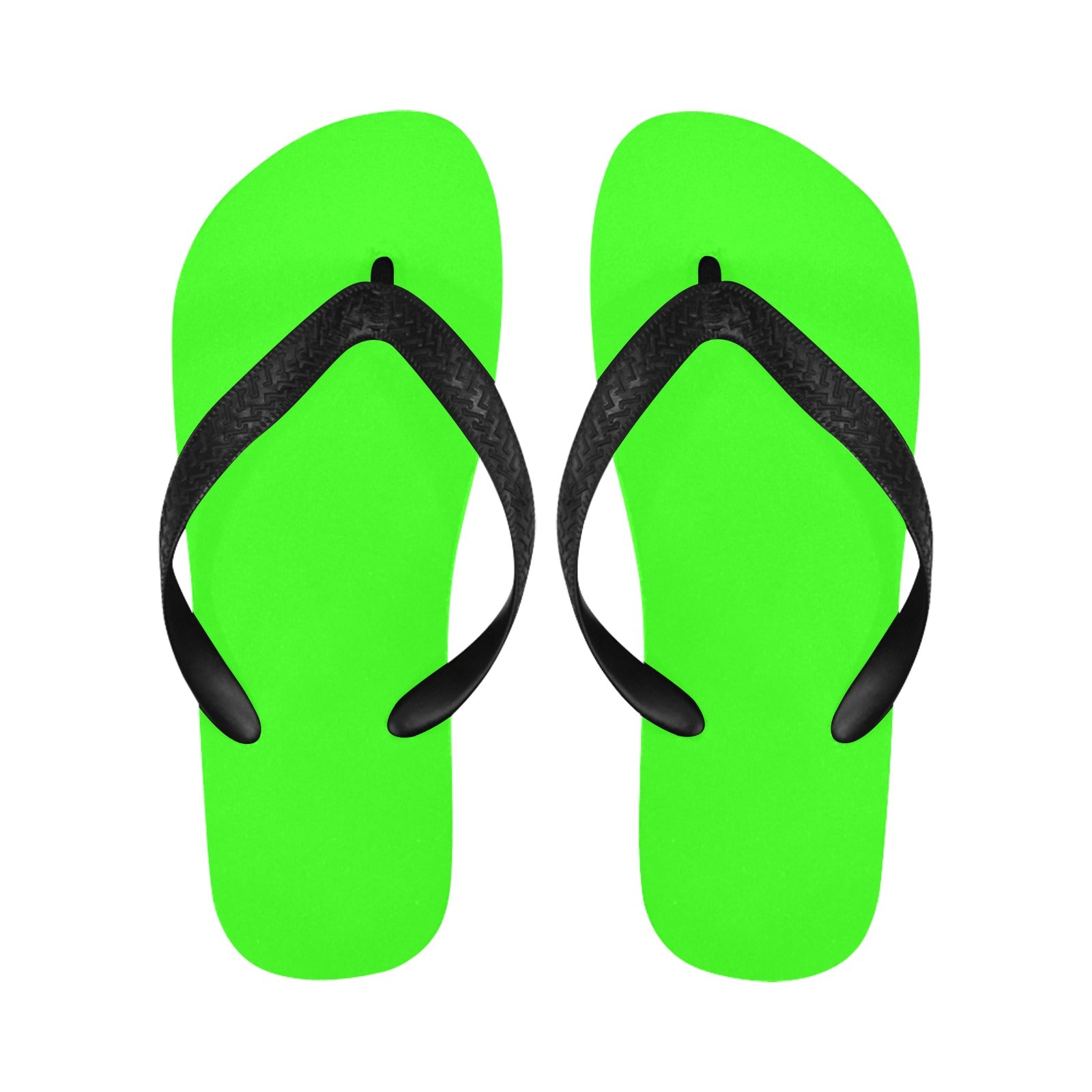 Men's Neon Green Solid Flip Flops