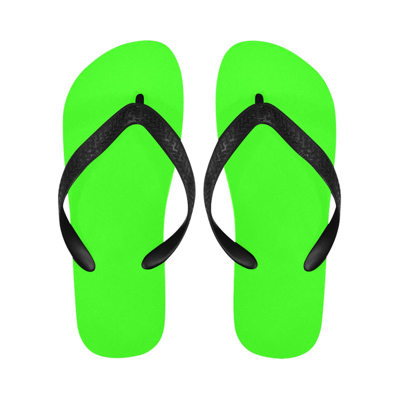Men's Neon Green Solid Flip Flops