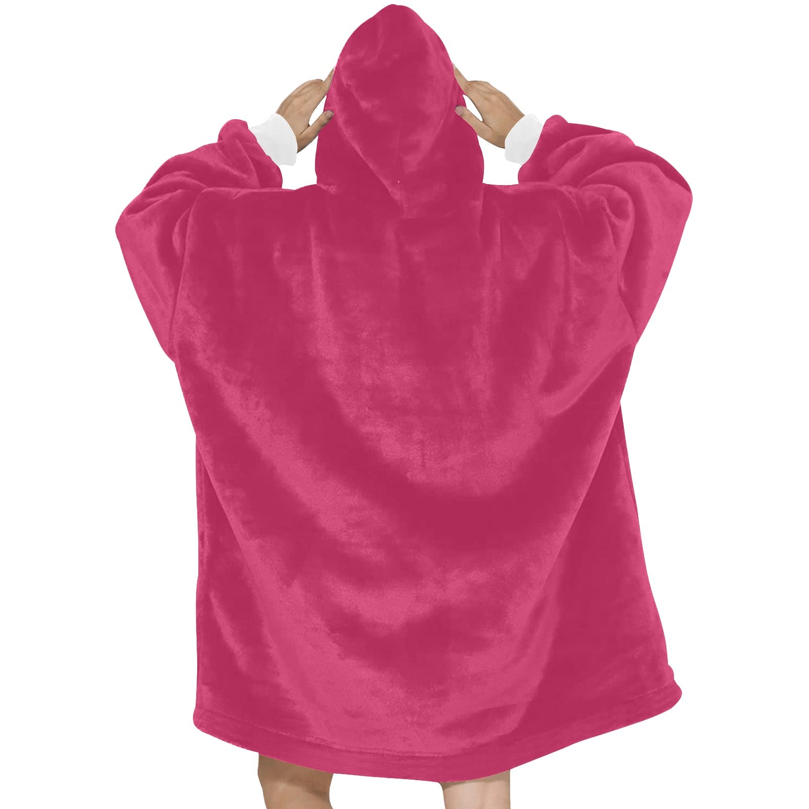 Women's Dark Pink Solid Blanket Hoodie