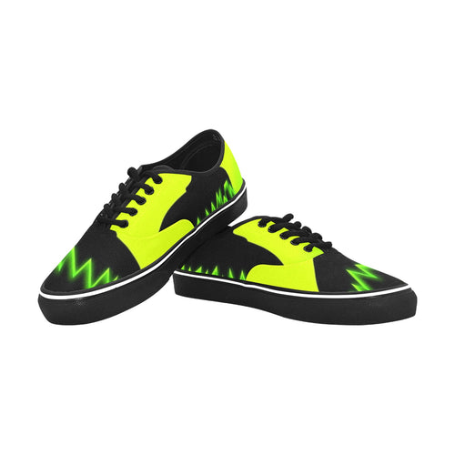 Men's Neon Shark Abstract Low Top Shoes