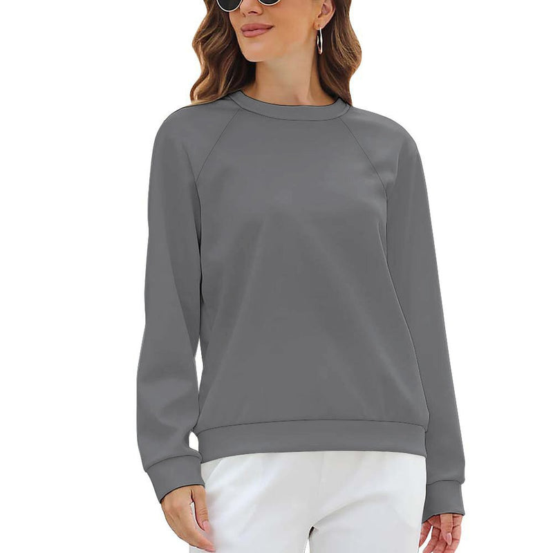 Women's Dim Grey Solid Sweatshirt