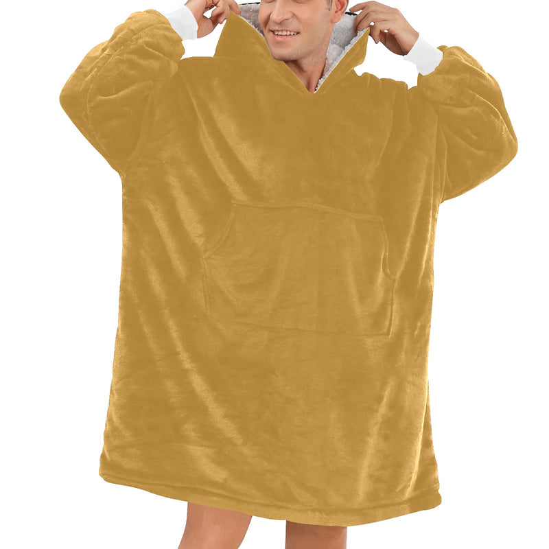 Men's Dark Goldenrod Solid Blanket Hoodie