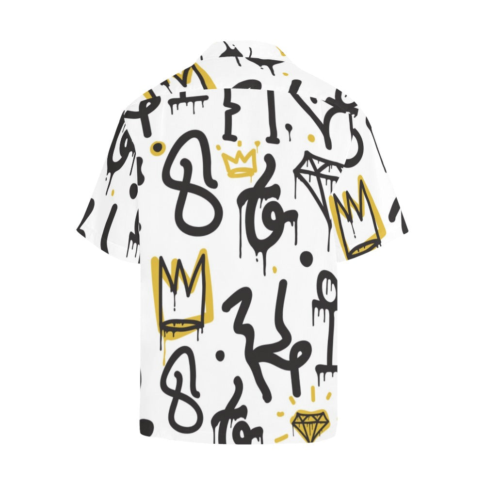 Men's Scribble Abstract Half Sleeve Shirt