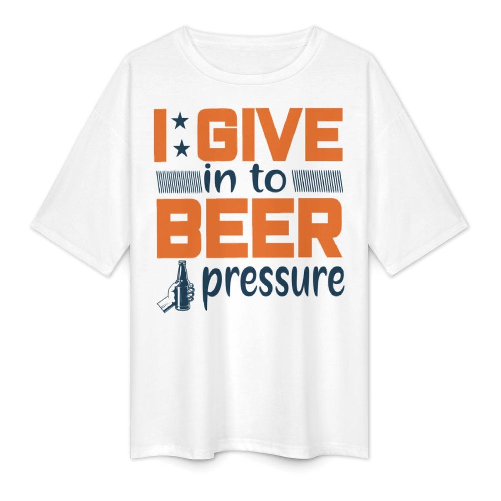 Men's Beer Pressure Typography Oversized T-shirt
