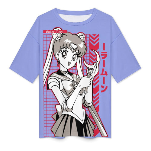 Women's Sailor Moon Fun Mode Anime Oversized T-shirt