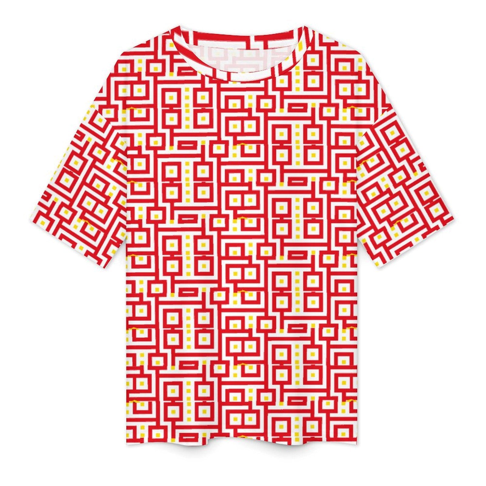 Women's Psychedelic Maze Acid & Punk Oversized T-shirt