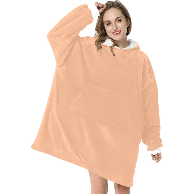 Women's Peach Fuss Solid Blanket Hoodie
