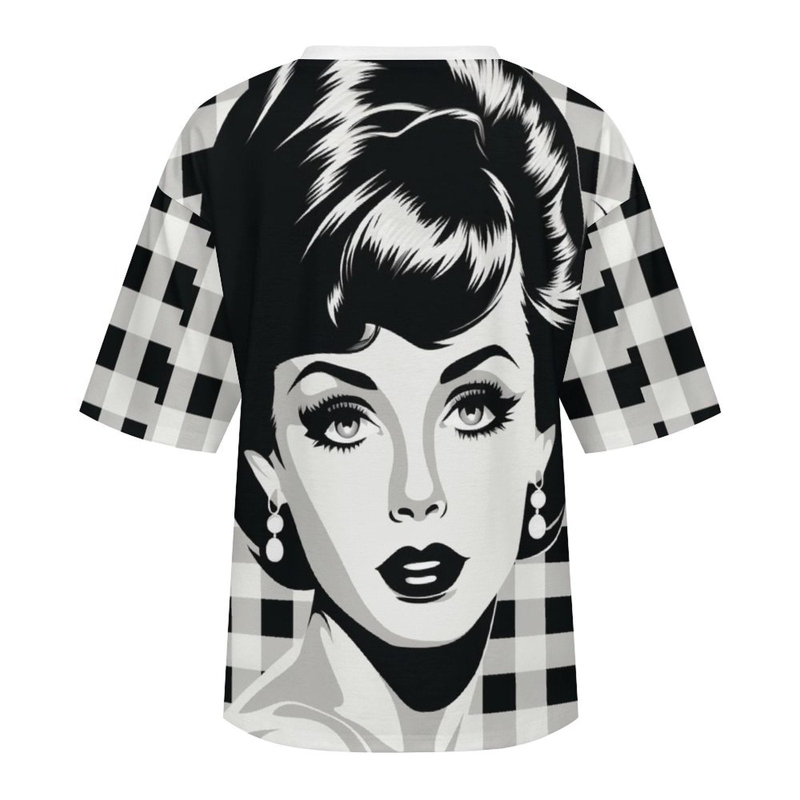 Women's Vintage Pin-up Style Abstract Oversized T-shirt