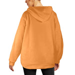 Women's Tiger Eye Orange Solid Flannel Hoodie