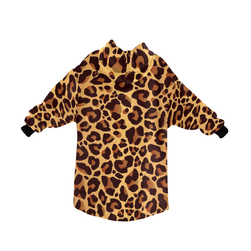 Men's Dark Leopard Print Abstract Blanket Hoodie