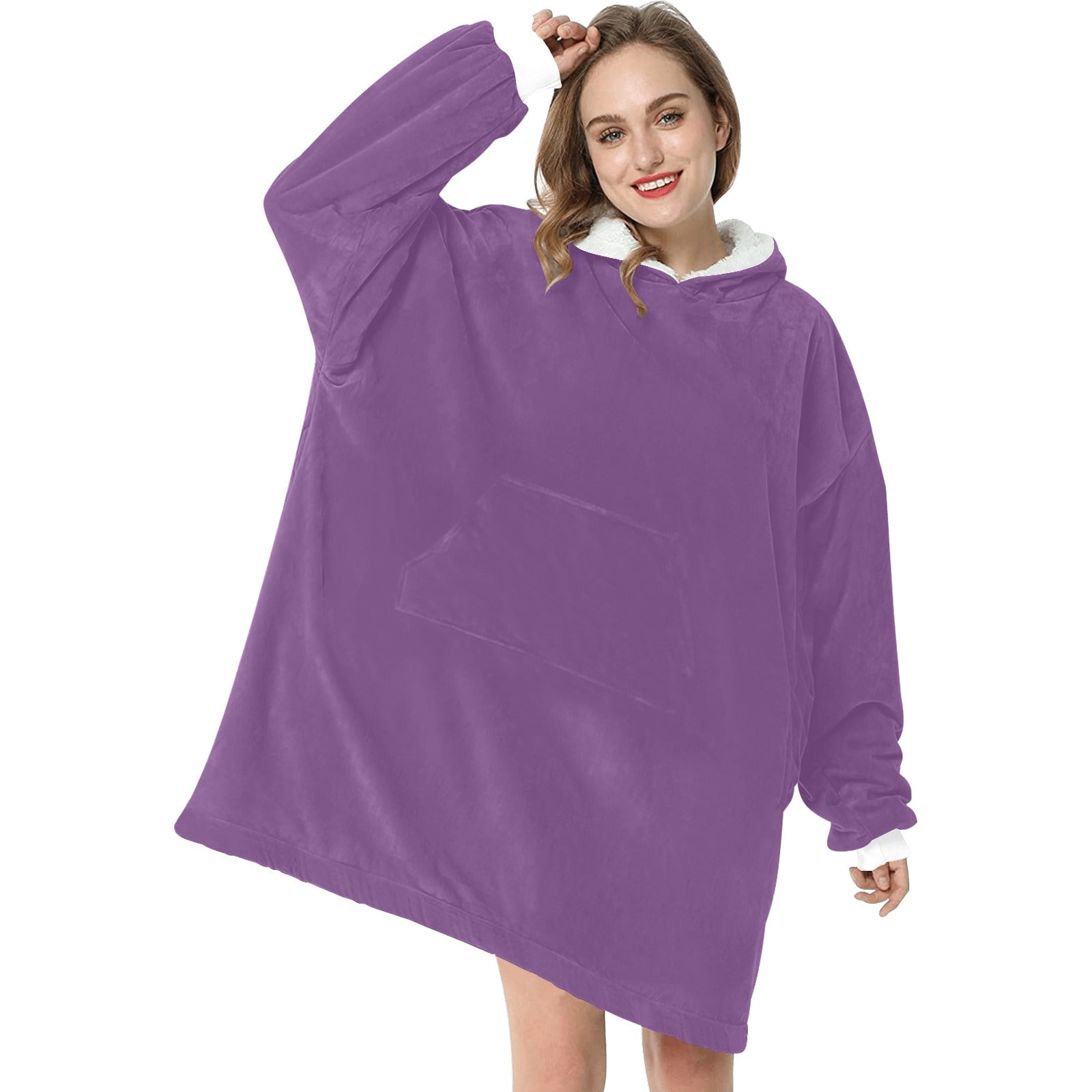 Women's French Lilac Solid Blanket Hoodie