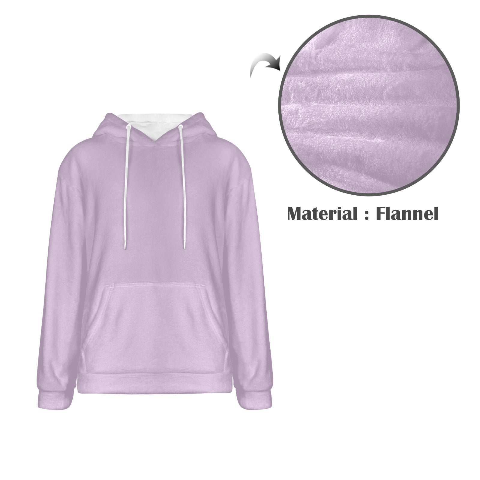 Men's Lavender Solid Flannel Hoodie